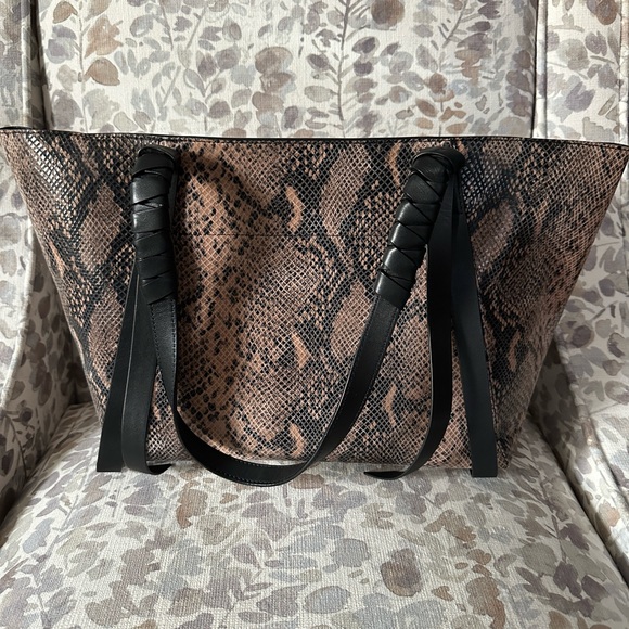 All Saints Snake Print Tote - Picture 2 of 9